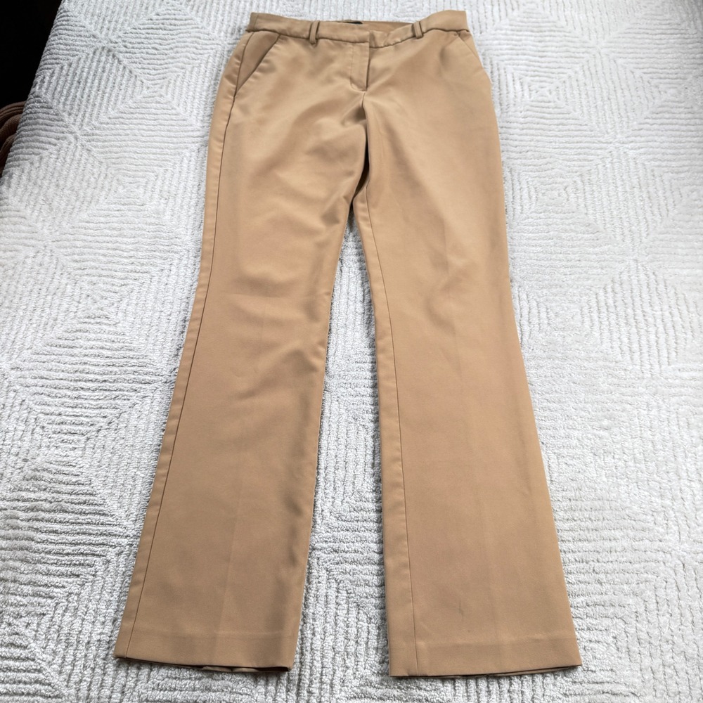 Express Columnist Boot Mid Rise Pants Womens 8R Tan Stretch Office Trousers
